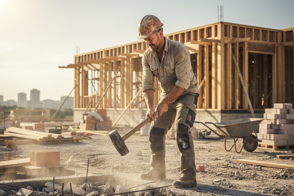 someone who sweats a lot during the day, outside work, manual labor